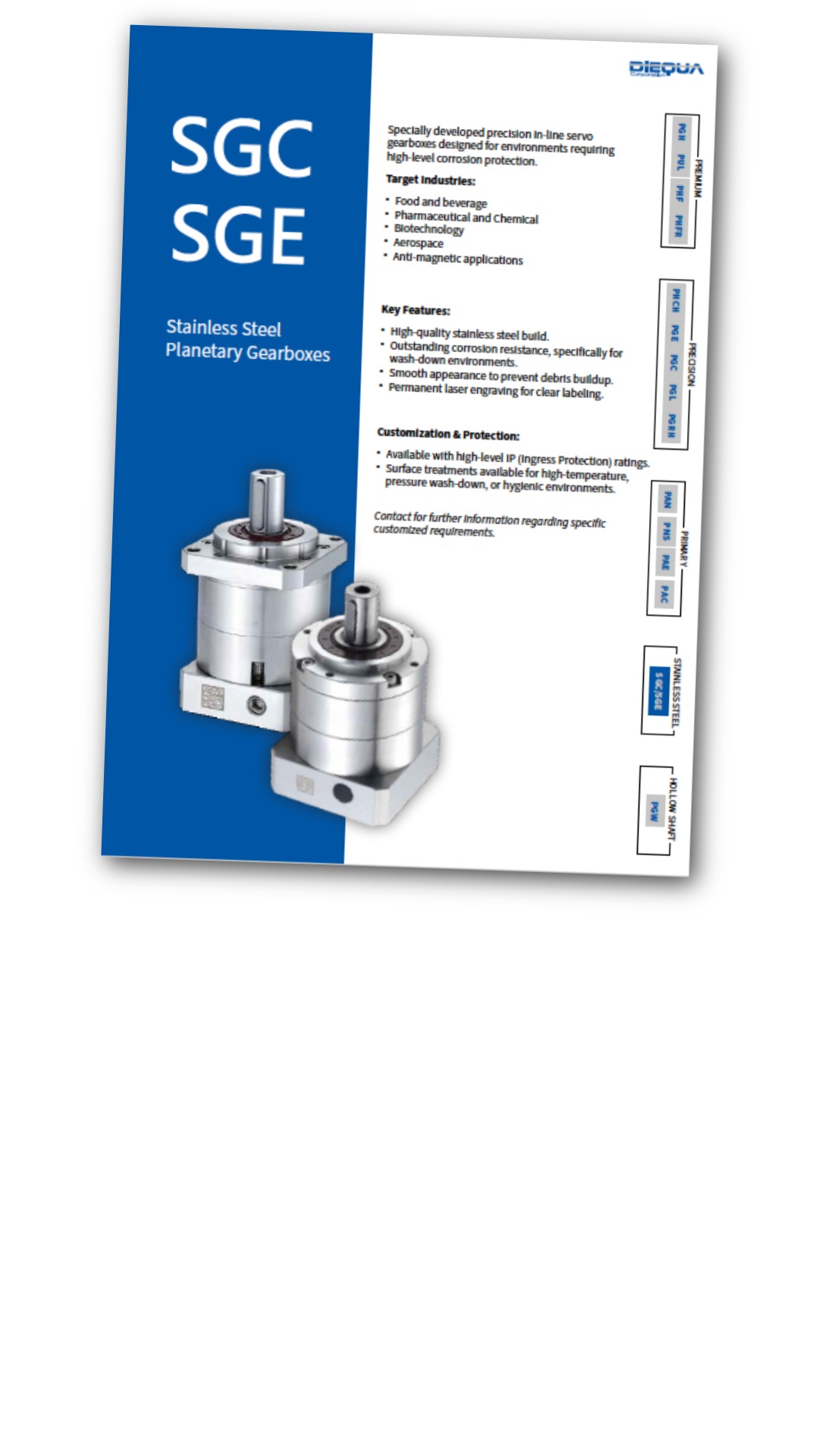SGC SGE Stainless Steel Gearheads